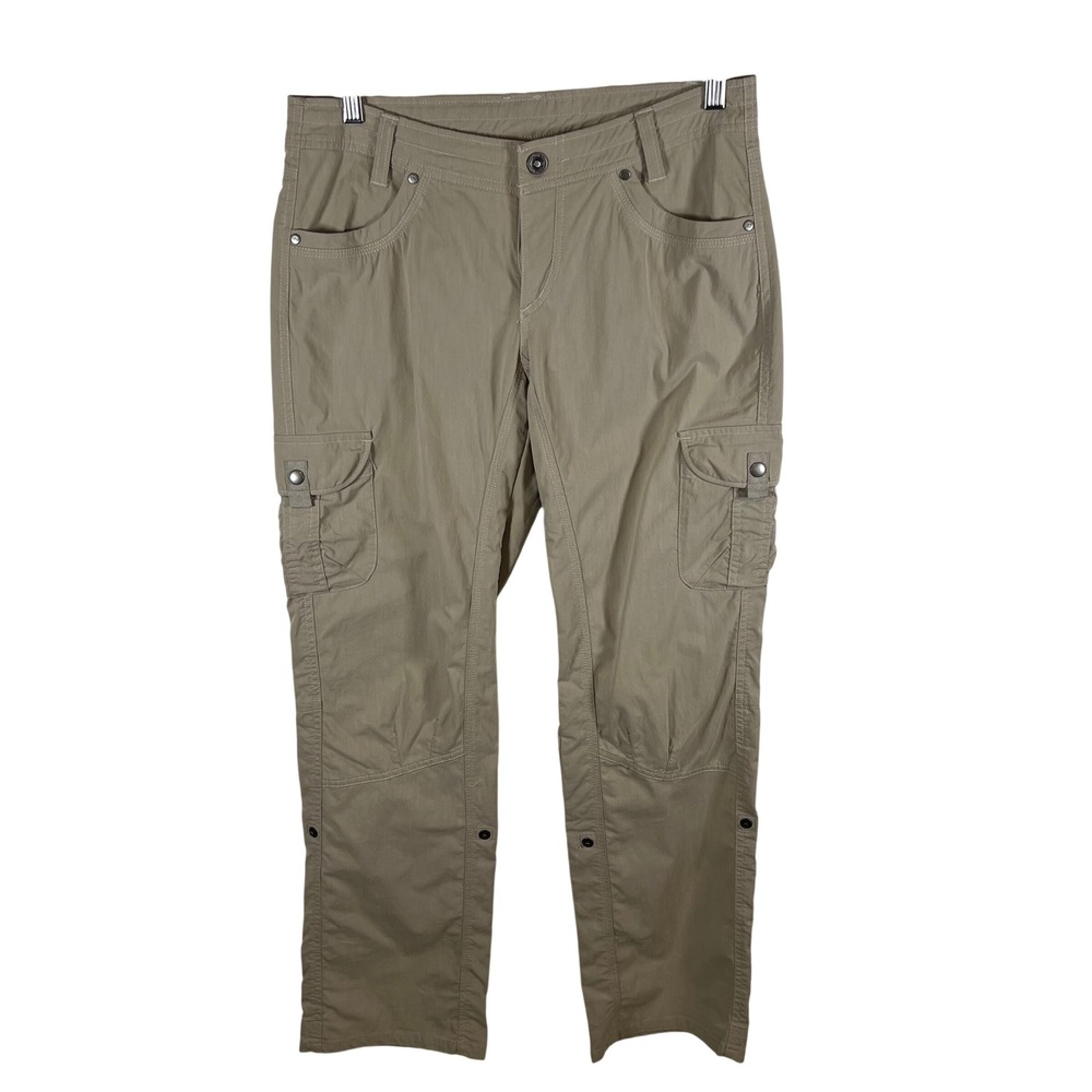 Kuhl Splash Roll-Up Cargo Pants Tan Khaki Hiking Outdoor Womens 8 Regular